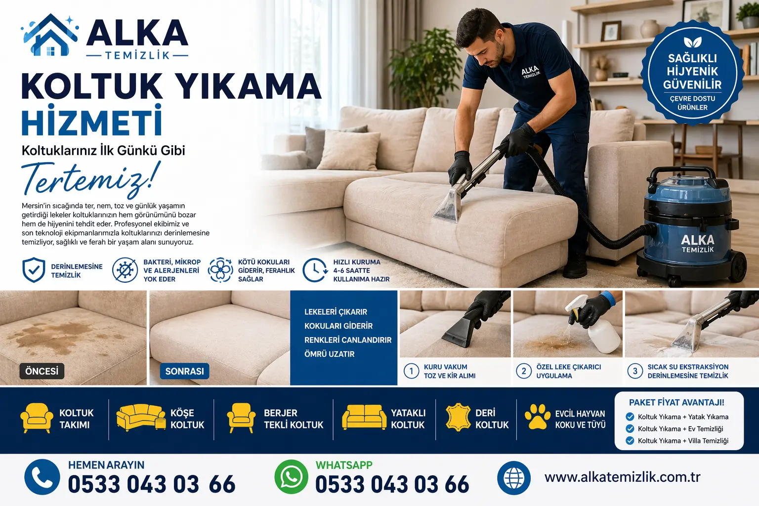 Mersin’de Koltuk Yıkama: Leke Çıkarmayan Değil, Leke Çıkaran Firmayı Seçin