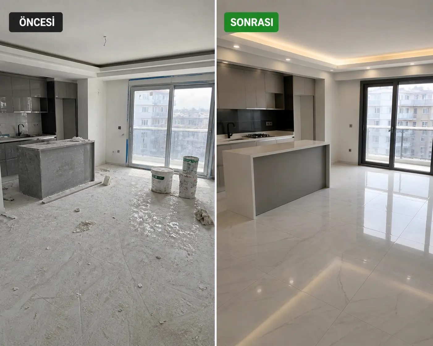 Mersin İnşaat Sonrası Temizlik Öncesi ve Sonrası - Alka Temizlik