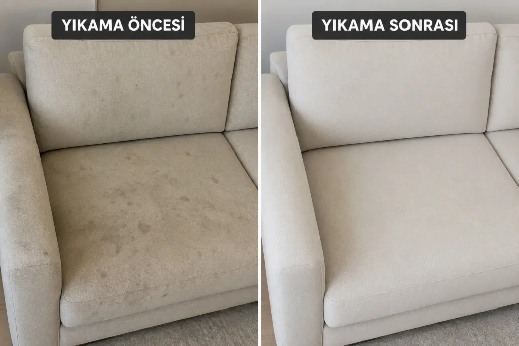 Mersin koltuk yıkama öncesi ve sonrası farkı - Alka Temizlik